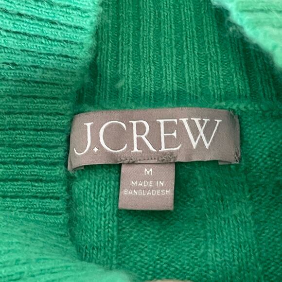 J.CREW Ribbed Wool Alpaca Blend Mockneck Sweater in Soft Yarn in Green Size M - Picture 8 of 10